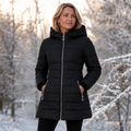 Veluna – Plush-Lined Mid-Length Hooded Winter Coat