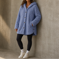Wearbella – Hooded Button-Up Chunky Knit Cardigan