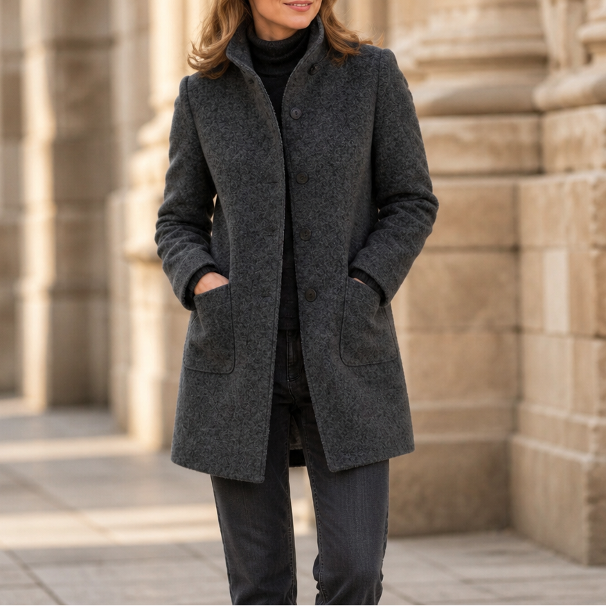 Vintelle – Stand-Collar Vintage-Style Coat