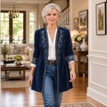Anastasia – Velvet-Look Longline Blazer