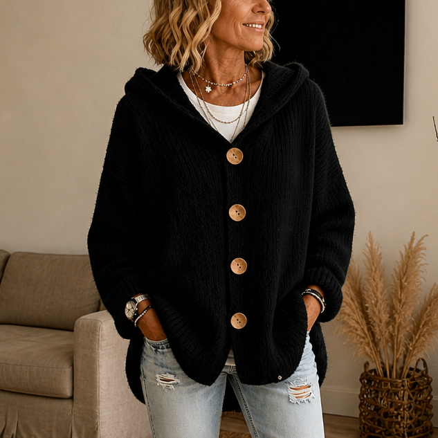 Ribelle – Chunky Rib-Knit Hooded Cardigan