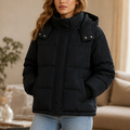 Veluna – Cropped Hooded Puffer Jacket