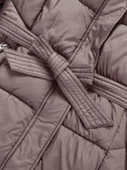 Women's Belted Faux Fur Hooded Puffer Coat
