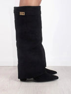 Women's Block Heel Pointed Toe Knee-High Boots