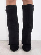 Women's Block Heel Pointed Toe Knee-High Boots