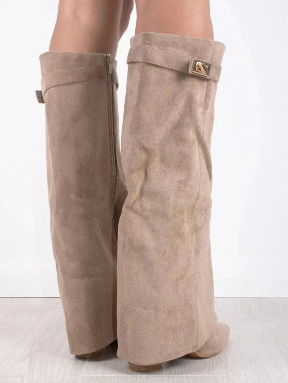 Women's Block Heel Pointed Toe Knee-High Boots