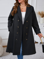 Women's Relaxed Fit Button-Front Trench Coat
