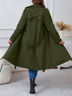 Women's Relaxed Fit Button-Front Trench Coat