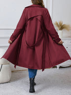 Women's Relaxed Fit Button-Front Trench Coat