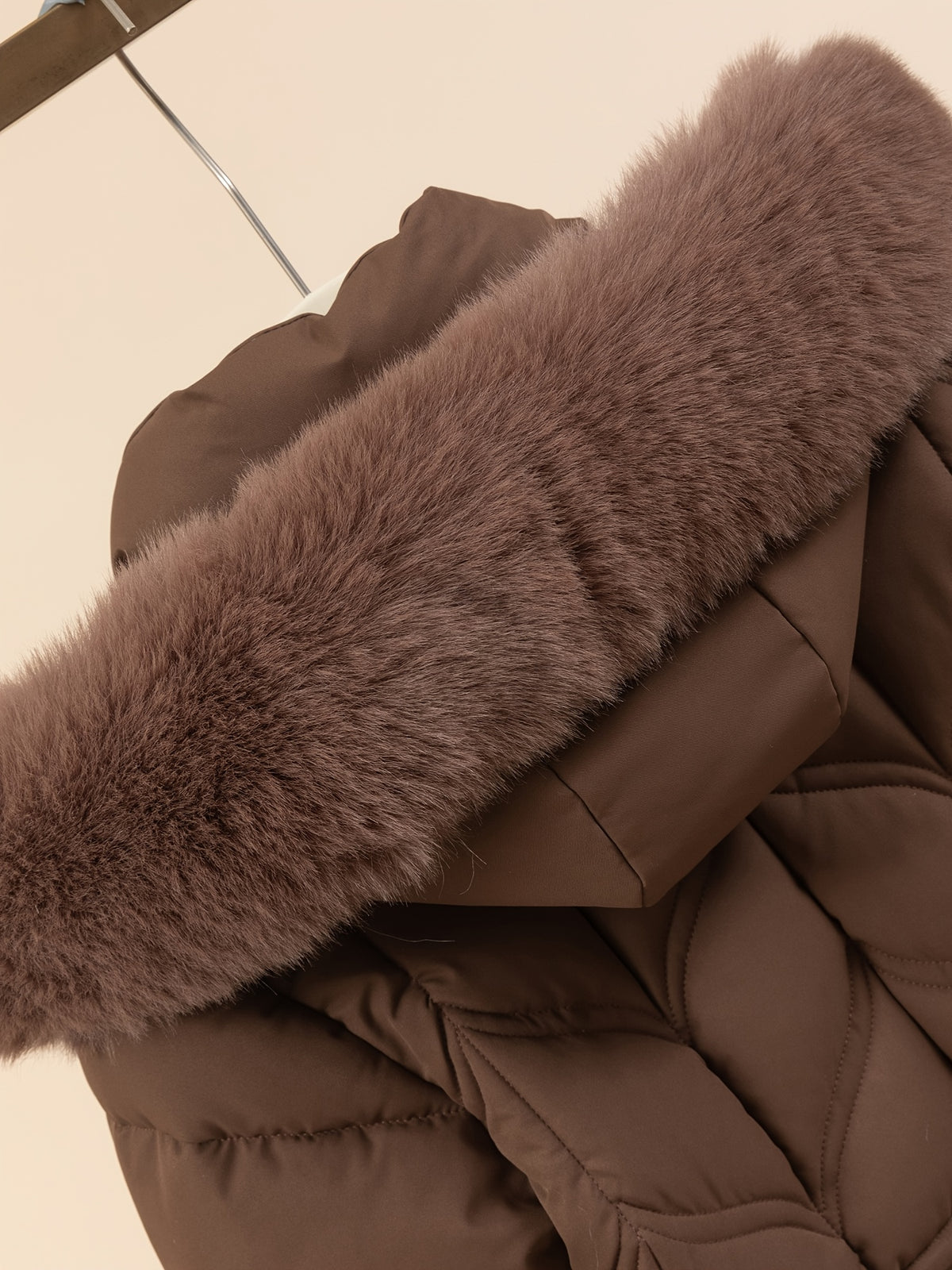 Women's Drawstring Faux Fur Hooded Puffer Coat