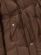 Women's Drawstring Faux Fur Hooded Puffer Coat