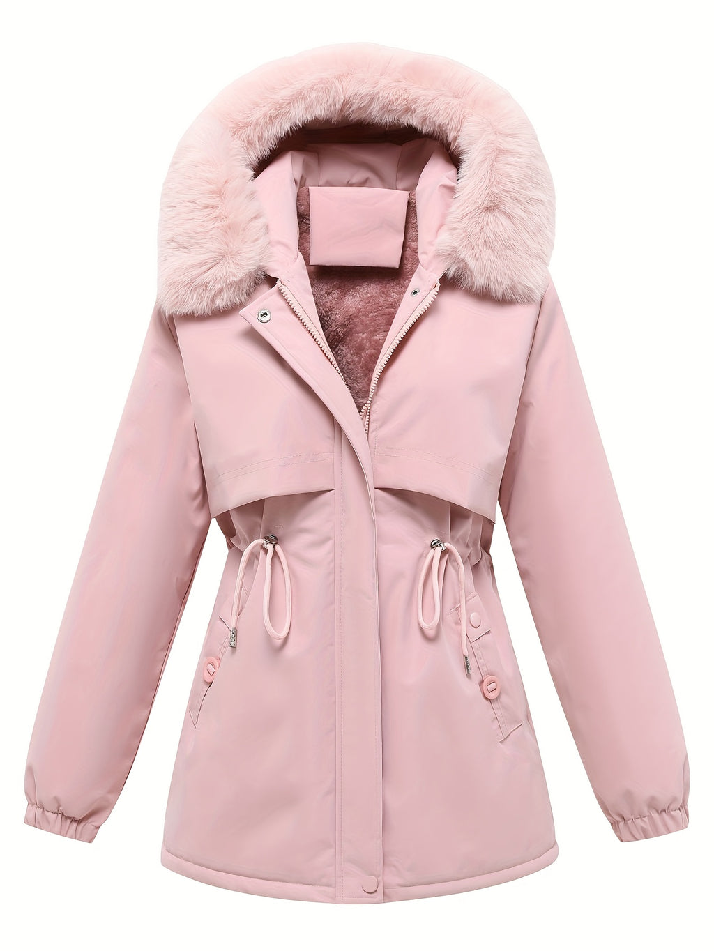 Women's Faux Fur Trim Hooded Parka