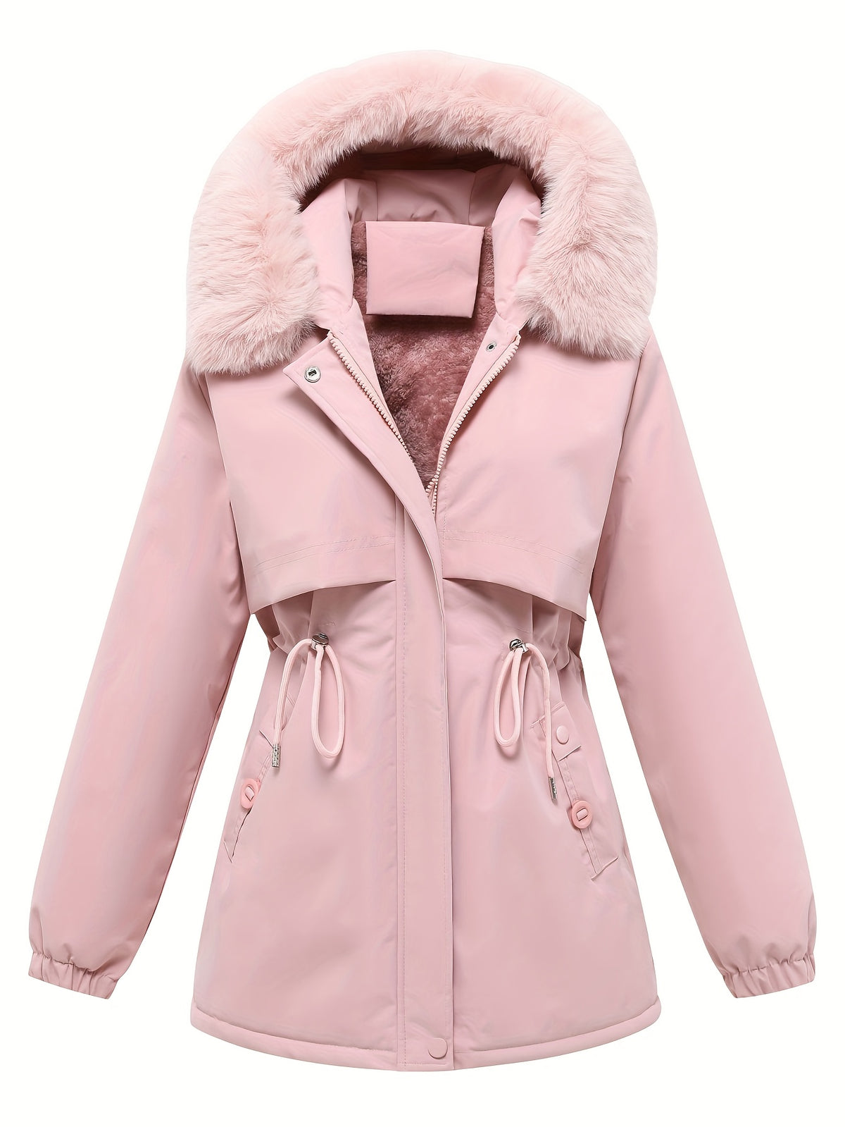 Women's Faux Fur Trim Hooded Parka