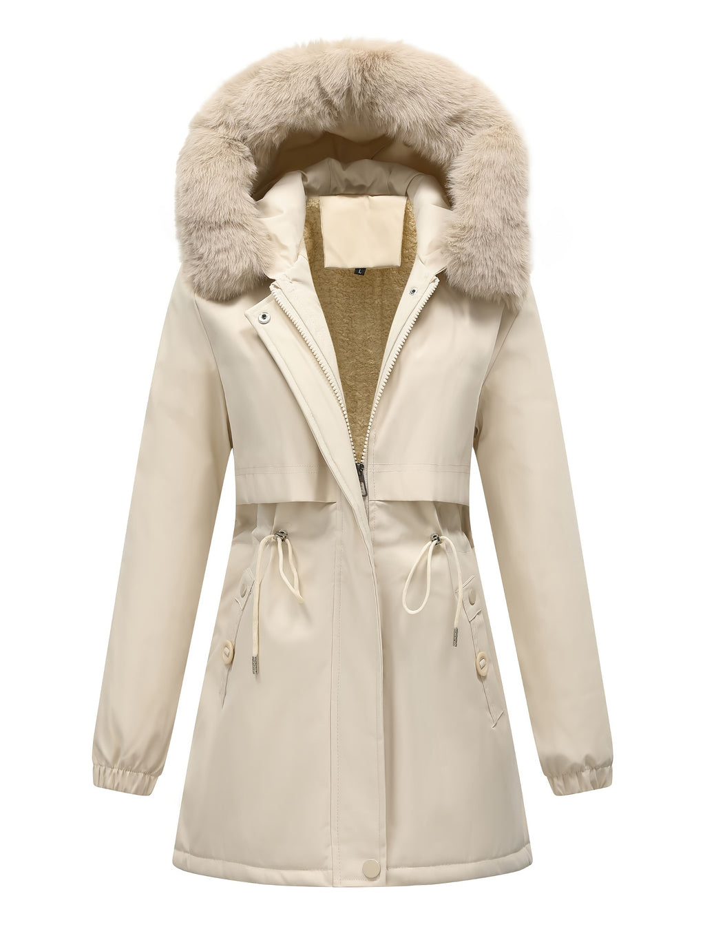 Women's Faux Fur Trim Hooded Parka
