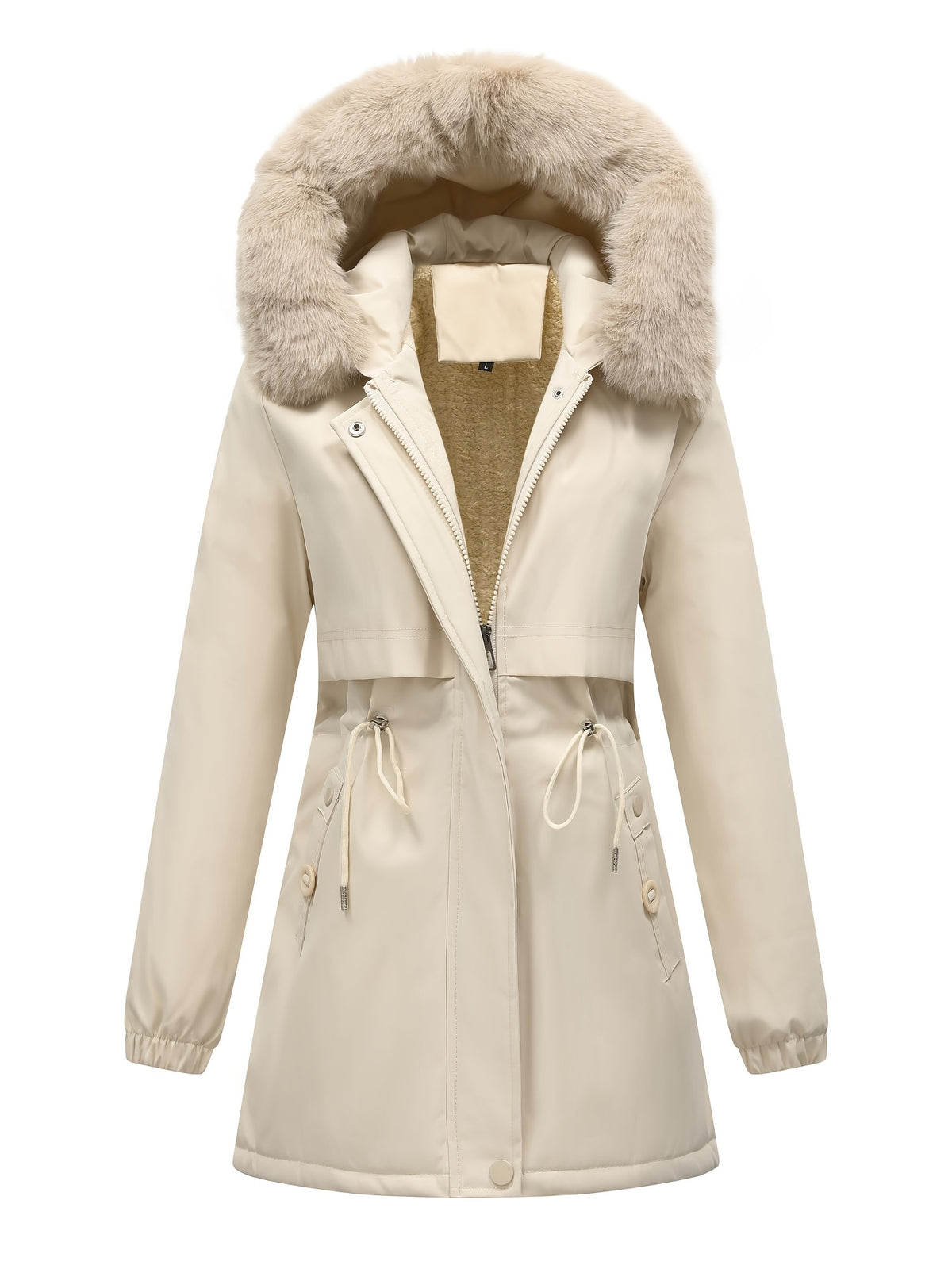 Women's Faux Fur Trim Hooded Parka