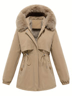 Women's Faux Fur Trim Hooded Parka