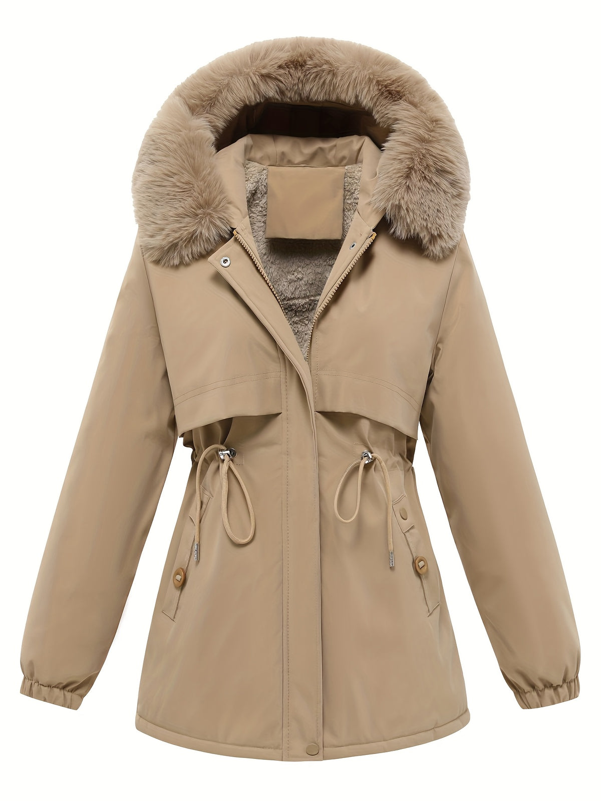 Women's Faux Fur Trim Hooded Parka