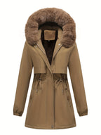 Women's Faux Fur Trim Hooded Parka