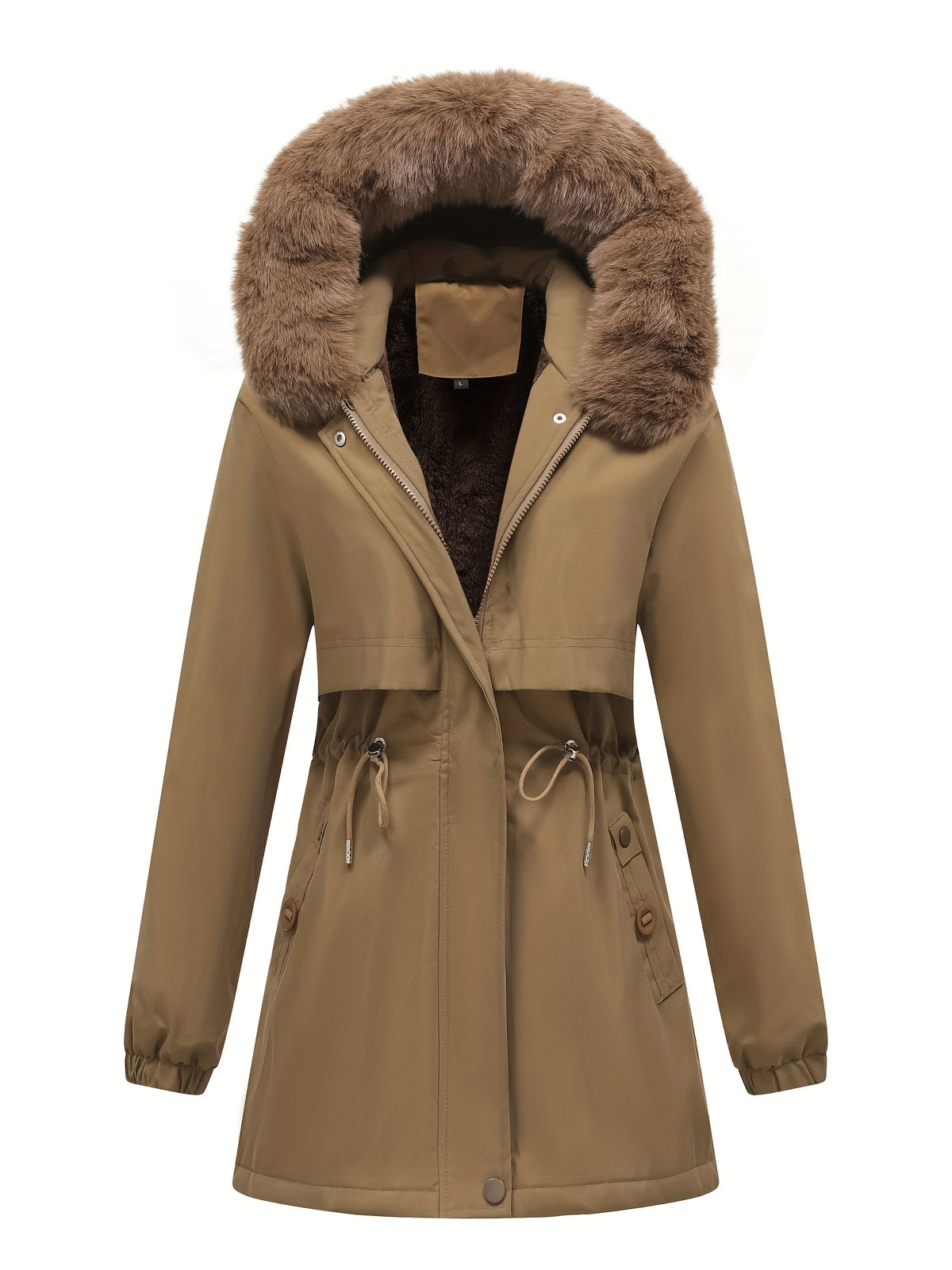 Women's Faux Fur Trim Hooded Parka
