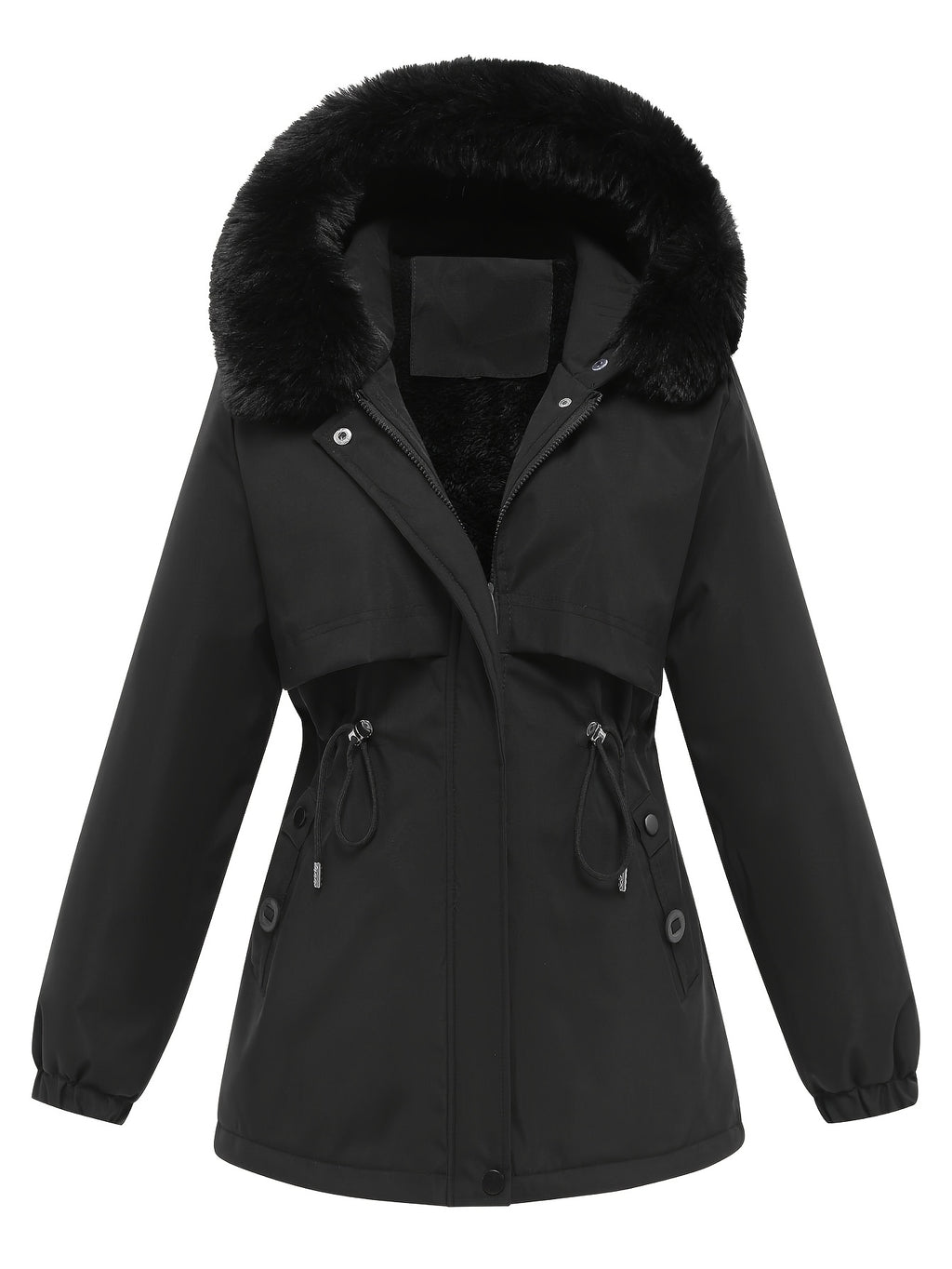 Women's Faux Fur Trim Hooded Parka