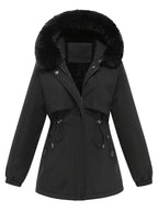 Women's Faux Fur Trim Hooded Parka