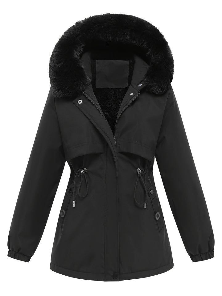 Women's Faux Fur Trim Hooded Parka