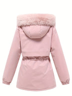 Women's Faux Fur Trim Hooded Parka