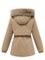 Women's Faux Fur Trim Hooded Parka