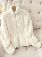 Women's Faux Shearling Full-Zip Collared Jacket