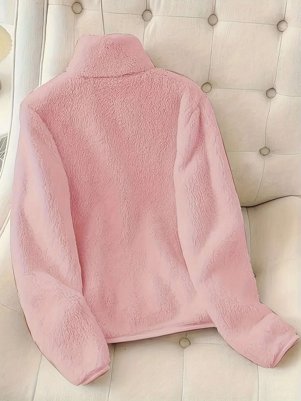 Women's Faux Shearling Full-Zip Collared Jacket