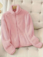 Women's Faux Shearling Full-Zip Collared Jacket