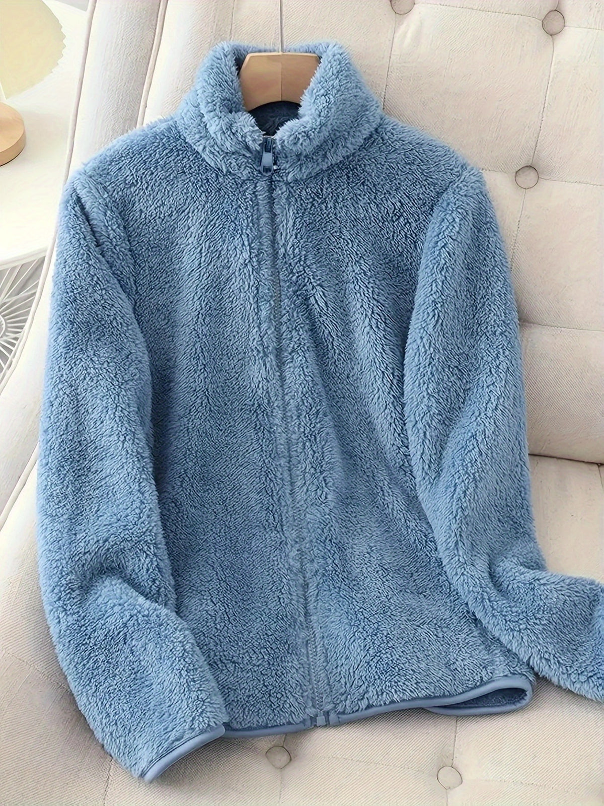 Women's Faux Shearling Full-Zip Collared Jacket