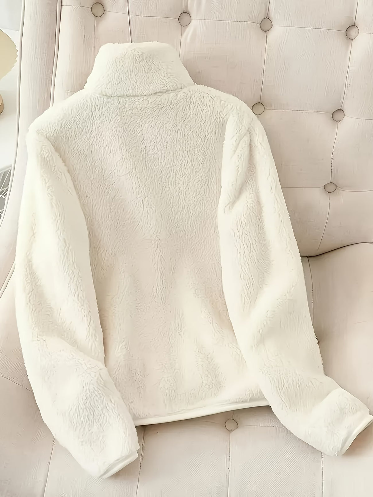Women's Faux Shearling Full-Zip Collared Jacket