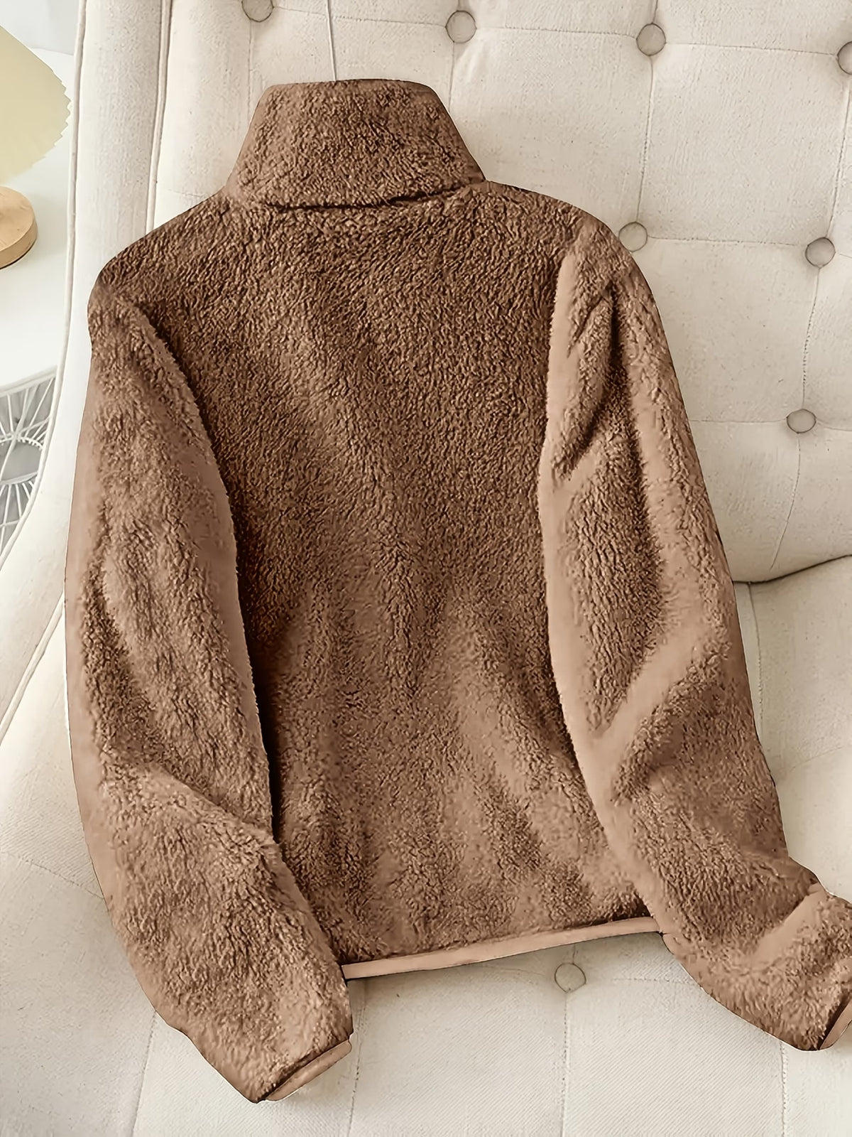 Women's Faux Shearling Full-Zip Collared Jacket