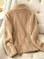 Women's Faux Shearling Full-Zip Collared Jacket