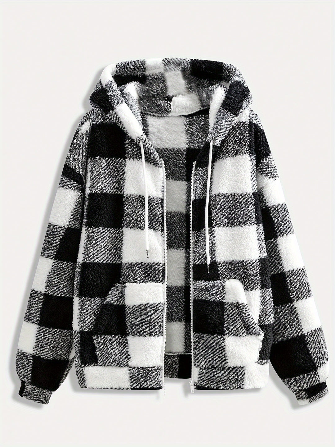 Women's Faux Shearling Relaxed Fit Hooded Jacket