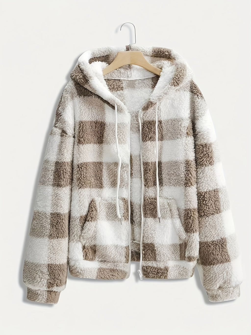 Women's Faux Shearling Relaxed Fit Hooded Jacket