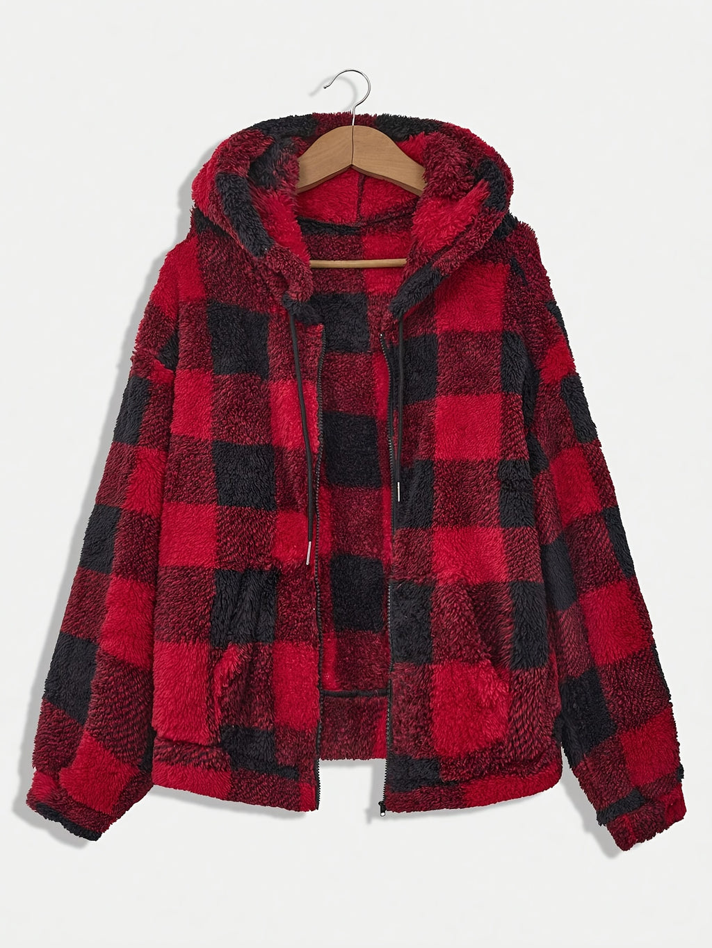 Women's Faux Shearling Relaxed Fit Hooded Jacket