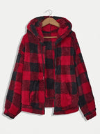 Women's Faux Shearling Relaxed Fit Hooded Jacket