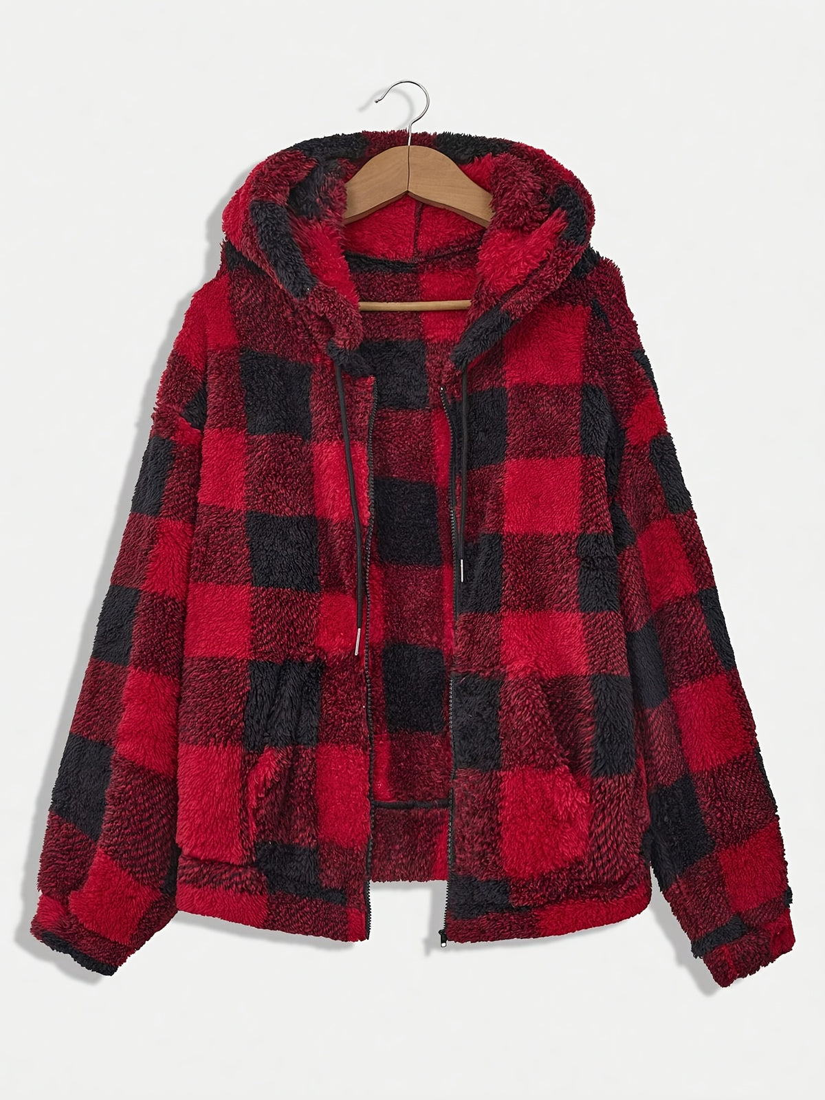 Women's Faux Shearling Relaxed Fit Hooded Jacket
