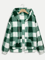 Women's Faux Shearling Relaxed Fit Hooded Jacket