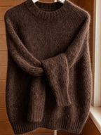 Women's Fine Knit Relaxed Fit Crew Neck Sweater