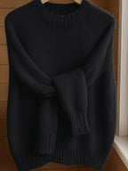 Women's Fine Knit Relaxed Fit Crew Neck Sweater