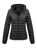 Women's Fitted Faux Fur Hooded Puffer Jacket