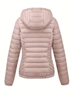 Women's Fitted Faux Fur Hooded Puffer Jacket