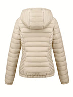Women's Fitted Faux Fur Hooded Puffer Jacket