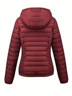 Women's Fitted Faux Fur Hooded Puffer Jacket