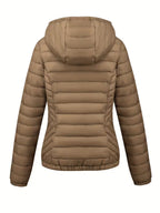 Women's Fitted Faux Fur Hooded Puffer Jacket