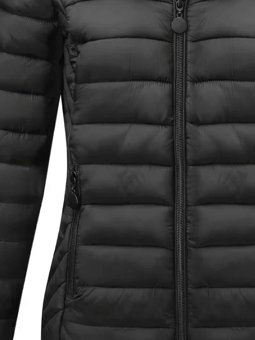 Women's Fitted Faux Fur Hooded Puffer Jacket