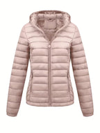 Women's Fitted Faux Fur Hooded Puffer Jacket